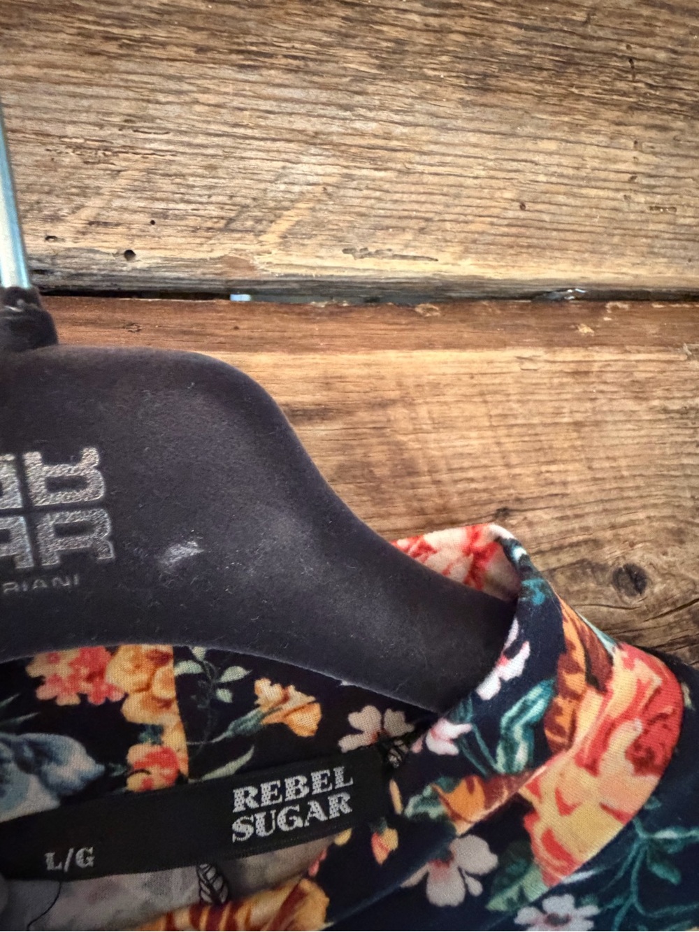 RIANI Black Floral Long Sleeve Girls Dress with Multicolor Blooms - Picture 3 of 3